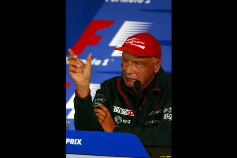 Thursday's press conference. United States GP, Indianapolis, United States. September 26th 2002. 
