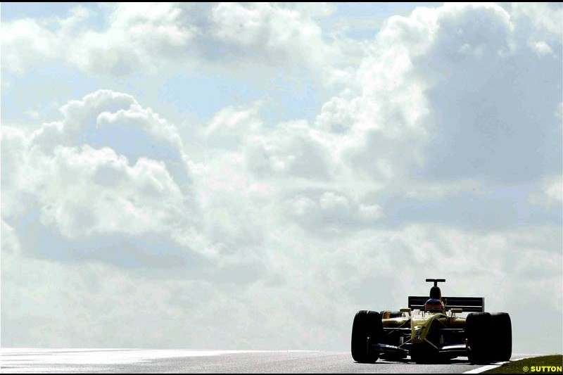 Takuma Sato, Jordan, Silverstone, England. October 3rd 2002