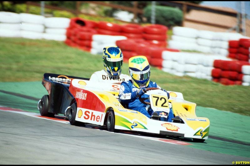 Brazilian Rubens Barrichello joined forces with compatriots Felipe Massa and Tony Kanaan to take his fourth win in the sixth running of Brazil's most important karting event, the 500 Miles of Granja Viana. November 10th 2002.