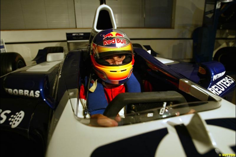 Vitantonio Liuzzi Seat Fitting, Williams Factory, Grove, England, 6 November 2002.