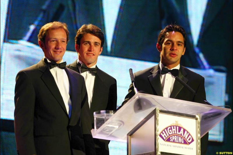 The Brazililan drivers. The Grand Prix Ball. Birmingham, England. January 11th 2003.