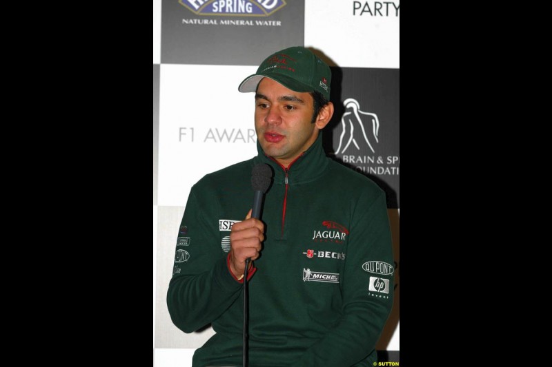 Antonio Pizzonia, Jaguar. The Grand Prix Ball. Birmingham, England. January 11th 2003.