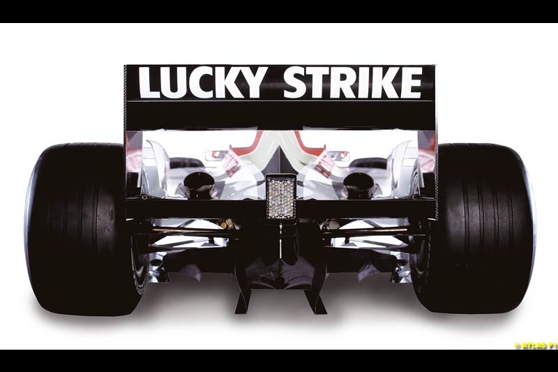 The launch of the British American Racing's 2003 car, the BAR-Honda 005. Montjuich Park, Barcelona, Spain. January 14th 2003.
