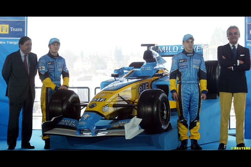 The 2003 Renault challenger, the R23, unveiled in Lucerne, Switzerland. January 20th 2003.