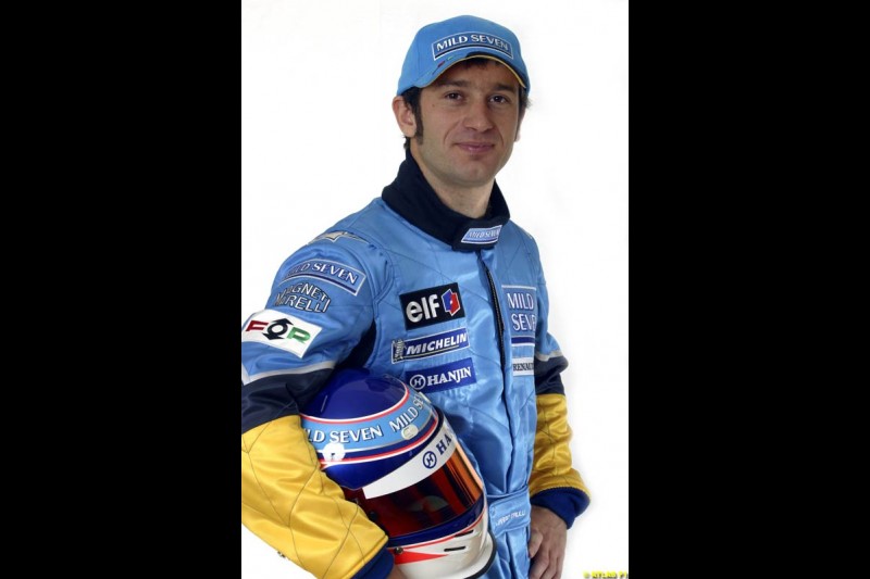 Jarno Trulli. The 2003 Renault challenger, the R23, unveiled in Lucerne, Switzerland. January 20th 2003.
