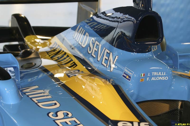 The 2003 Renault challenger, the R23, unveiled in Lucerne, Switzerland. January 20th 2003.