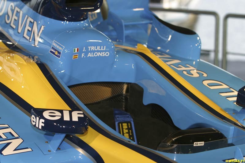 The 2003 Renault challenger, the R23, unveiled in Lucerne, Switzerland. January 20th 2003.