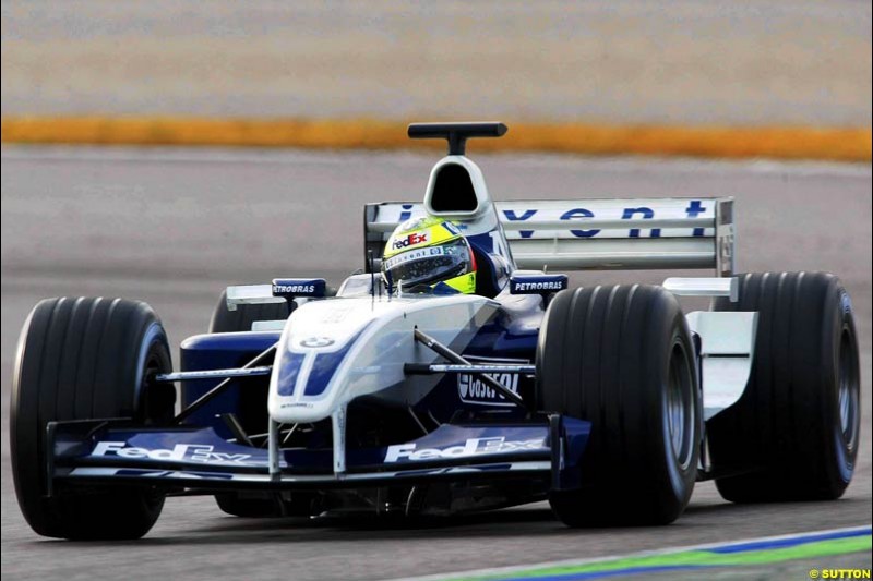Ralf Schumacher, Williams, during testing at the Ricardo Tormo circuit. Valencia, Spain. 13th February, 2003.