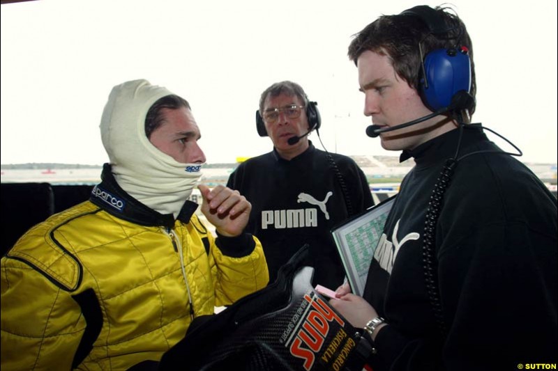 Giancarlo Fisichella, Jordan, at the Ricardo Tormo circuit. Valencia, Spain. 12th February, 2003.
