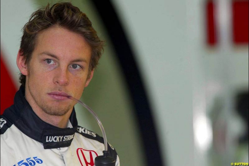 Jenson Button, BAR, during testing at the Ricardo Tormo circuit. Valencia, Spain. 12th February, 2003.