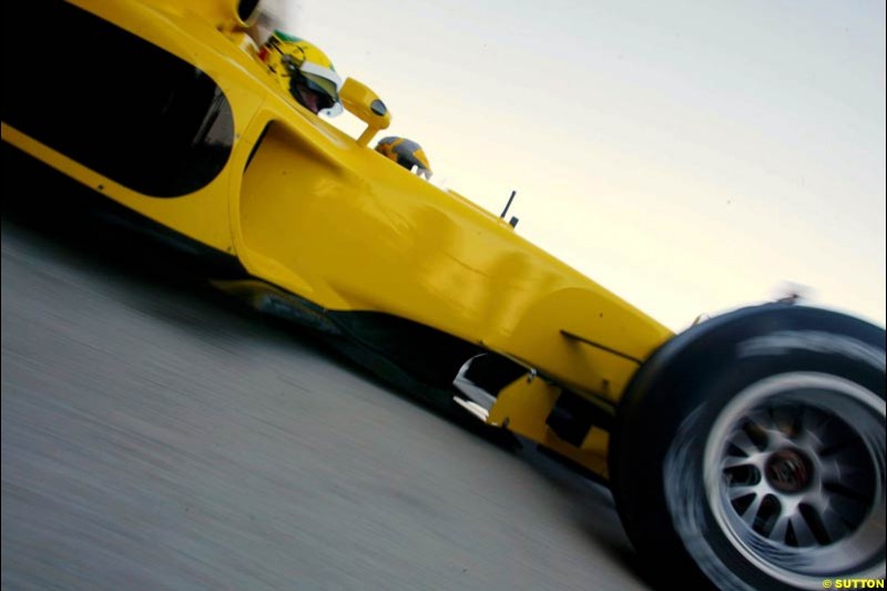 Ralph Firman, Jordan, during testing at the Ricardo Tormo circuit. Valencia, Spain. 11th February, 2003.