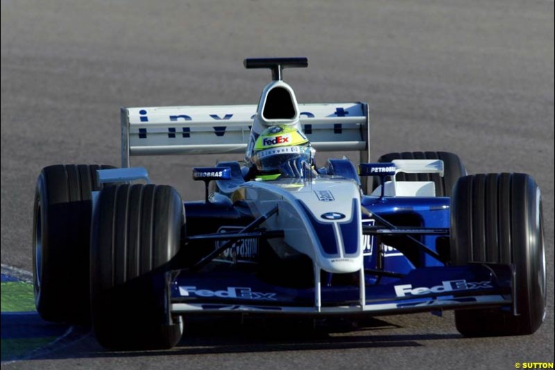 Ralf Schumacher, Williams, during testing at the Ricardo Tormo circuit. Valencia, Spain. 11th February, 2003.