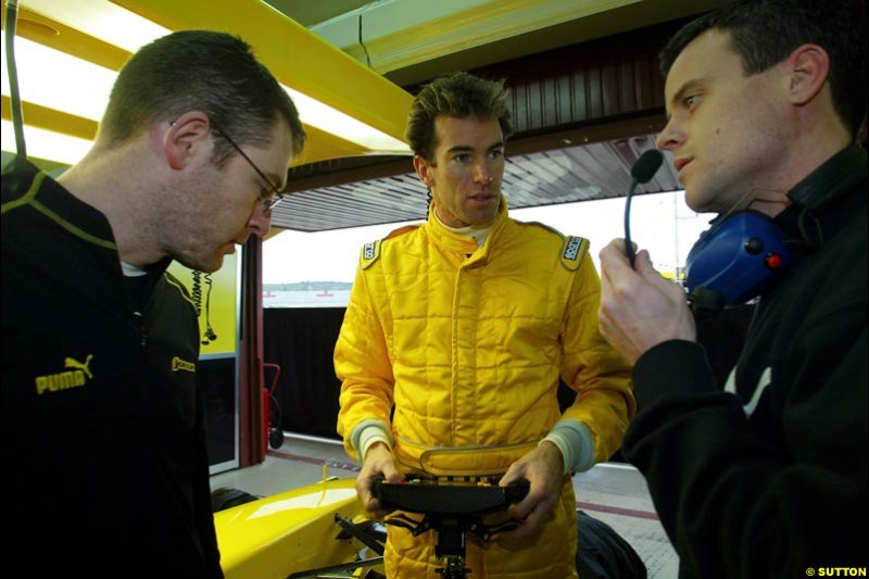 Ralph Firman made his debut with the Jordan team at the Ricardo Tormo circuit. Valencia, Spain. 10 February, 2003.
