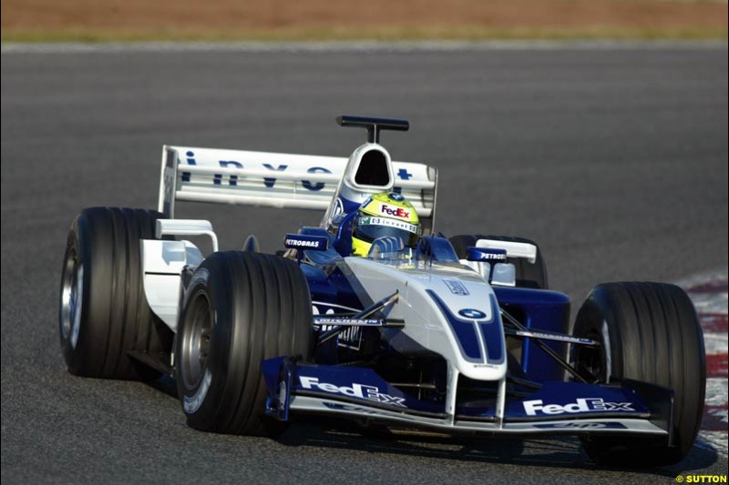 Ralf Schumacher, Williams FW25, during testing at the Circuit de Catalunya. Barcelona, Spain. February 3rd, 2003.