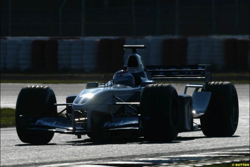 Marc Gene, Williams, during testing at the Circuit de Catalunya. Barcelona, Spain. February 1st-5th, 2003.