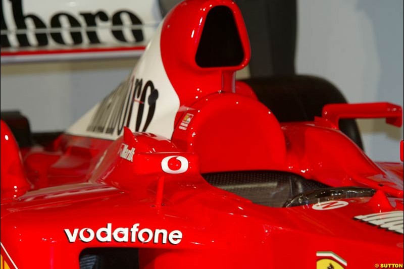Ferrari launch the 2003 challenger, the F2003-GA, at Maranello, Italy. February 7th 2003.
