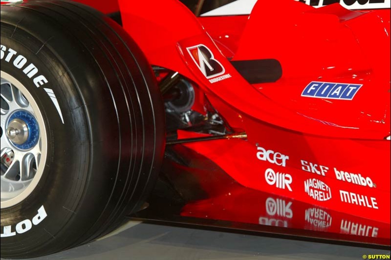 Ferrari launch the 2003 challenger, the F2003-GA, at Maranello, Italy. February 7th 2003.