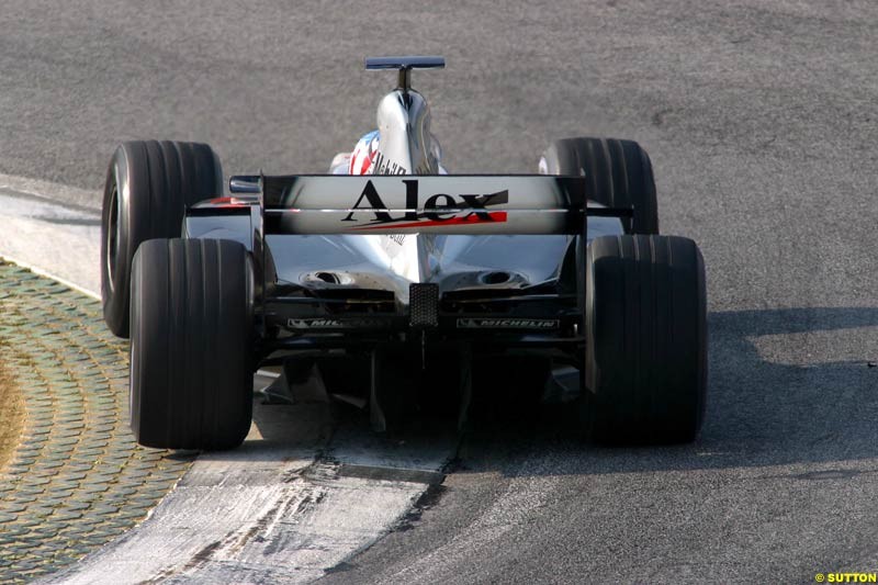 Alex Wurz, McLaren, during testing at the Imola circuit in Italy. 27th February, 2003.