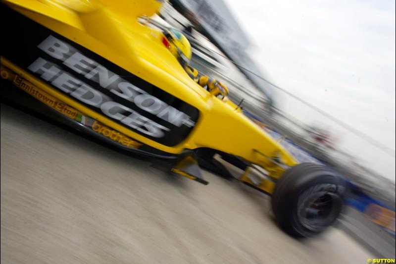 Ralph Firman, Jordan. Testing at Silverstone, England. 26th February 2003.