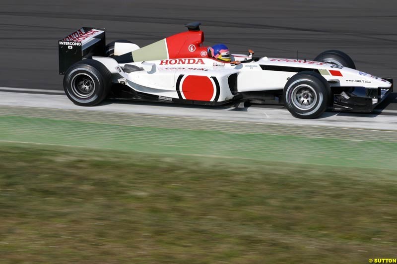 Jacques Villeneuve, BAR, during testing at Imola, Italy. 26th February 2003.