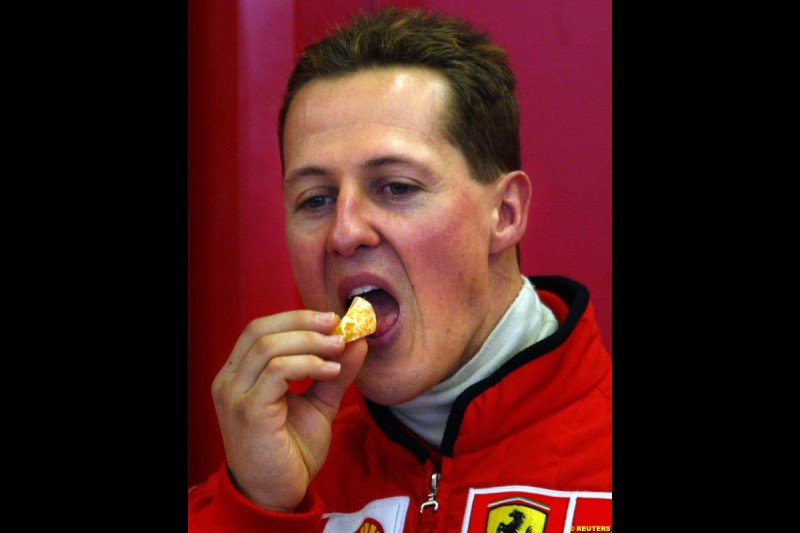 Michael Schumacher, Ferrari, during testing at Jerez, Spain. 25th February 2003.