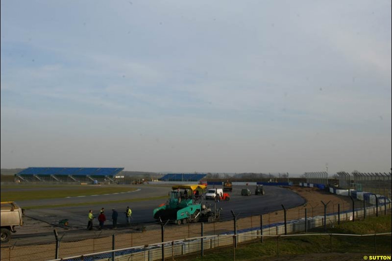 Silverstone have created a new chicane after Luffield corner and are amending other parts of the GP circuit. Formula One Testing, Silverstone, England, 25th February 2003.