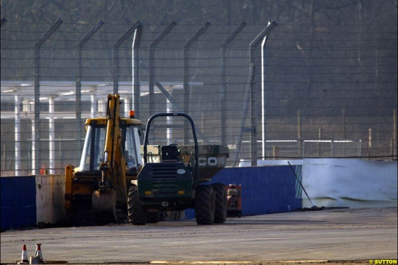 Silverstone have created a new chicane after Luffield corner and are amending other parts of the GP circuit. Formula One Testing, Silverstone, England, 25th February 2003.