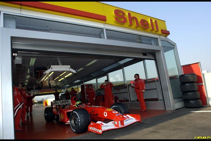 Felipe Massa debuts as testing driver for Ferrari. Fiorano, Italy. 21st February 2003.