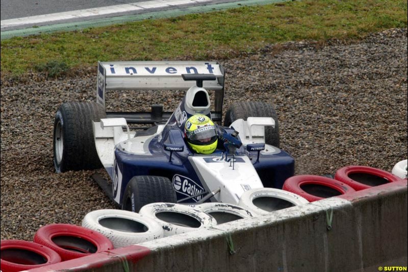 Ralf Schumacher, Williams, during testing at the Barcelona circuit, Spain. 20th February, 2003.