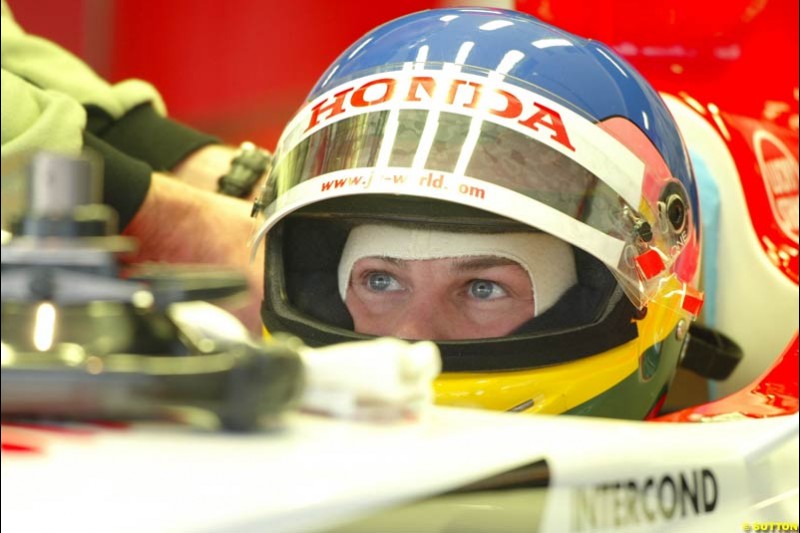 Jacques Villeneuve, BAR, during testing at Barcelona, Spain. 18th February 2003.