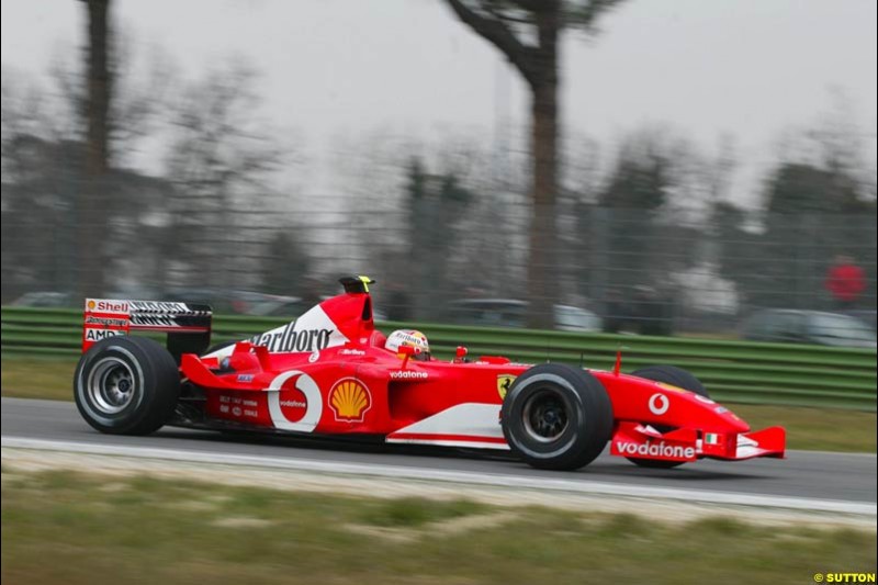 Ferrari during testing at the Imola circuit in Italy. 17th February, 2003.