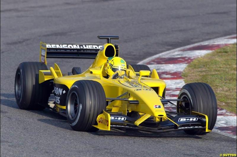 Ralph Firman, Jordan EJ13, during testing at the Barcelona circuit in Spain. 17th February, 2003.