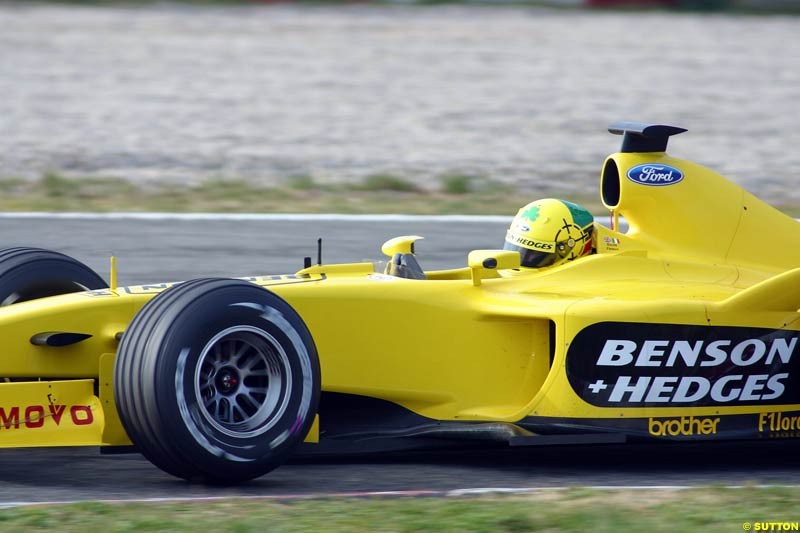 Ralph Firman, Jordan EJ13, during testing at the Barcelona circuit in Spain. 17th February, 2003.