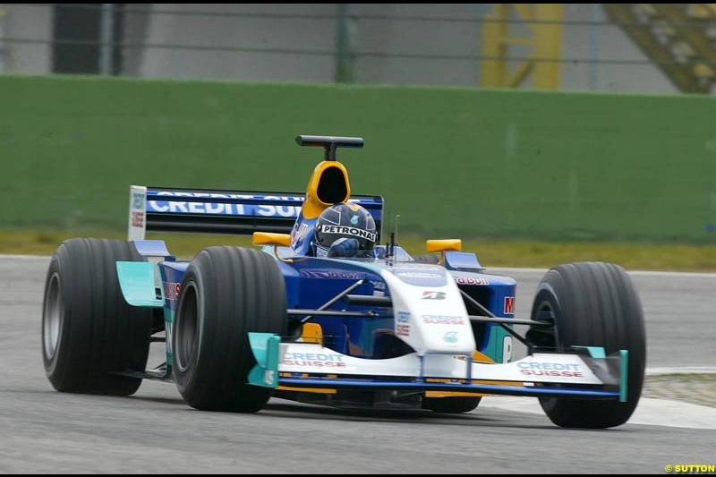 Heinz-Harald Frentzen, Sauber, during testing at the Imola circuit in Italy. 17th February, 2003.