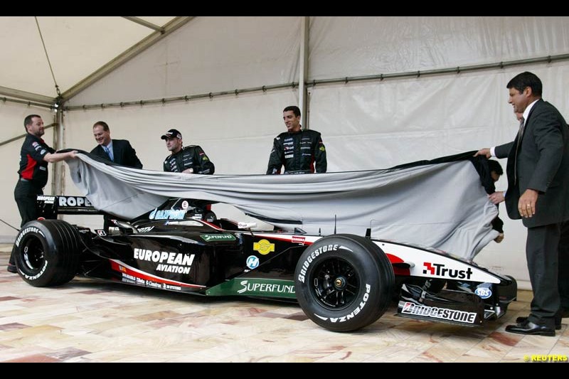 Minardi launch their PS03 car in Federation Square in Melbourne, Australia. March 5th 2003.