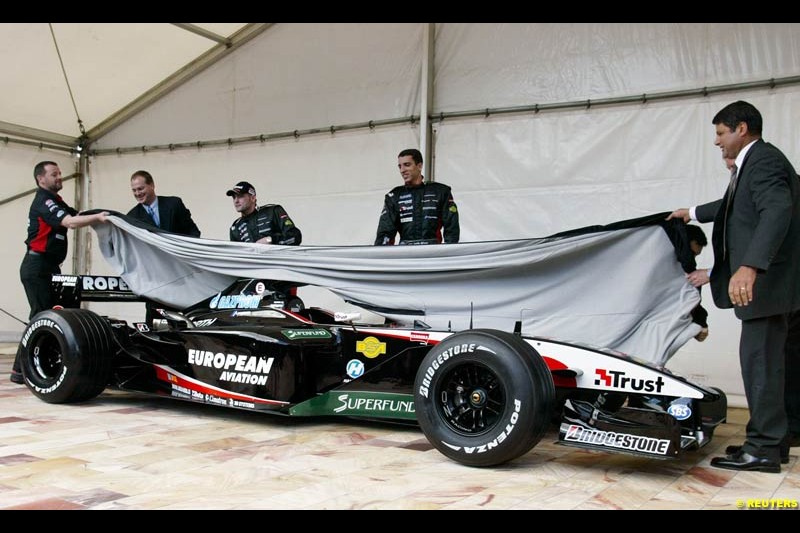 Minardi launch their PS03 car in Federation Square in Melbourne, Australia. March 5th 2003. 