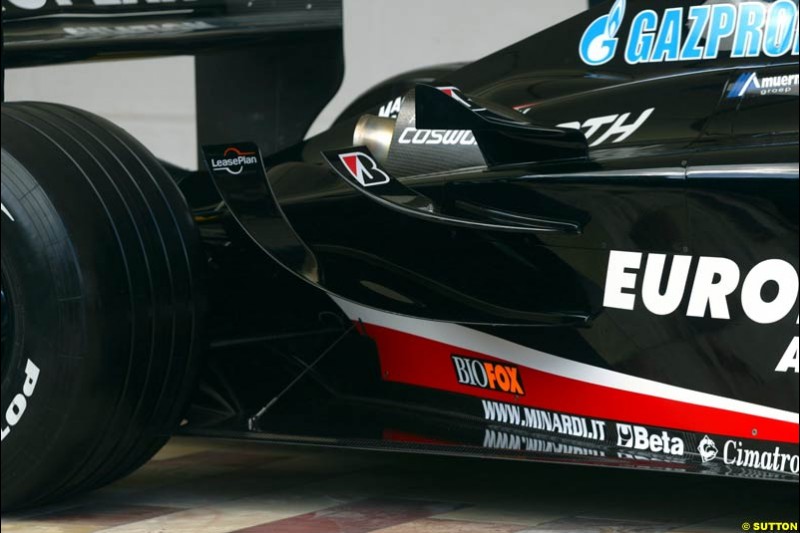 Minardi launch their PS03 car in Federation Square in Melbourne, Australia. March 5th 2003.