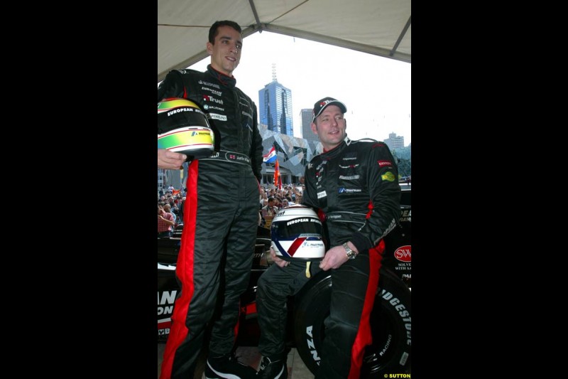 Minardi launch their PS03 car in Federation Square in Melbourne, Australia. March 5th 2003.