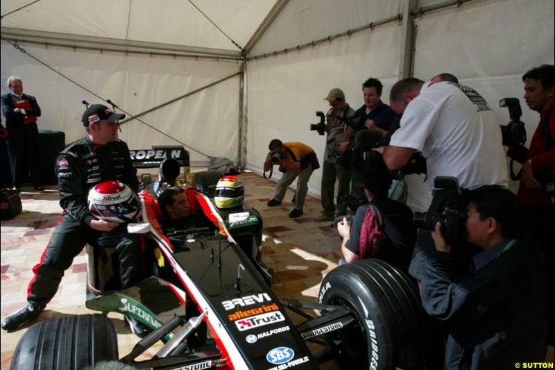 Minardi launch their PS03 car in Federation Square in Melbourne, Australia. March 5th 2003.