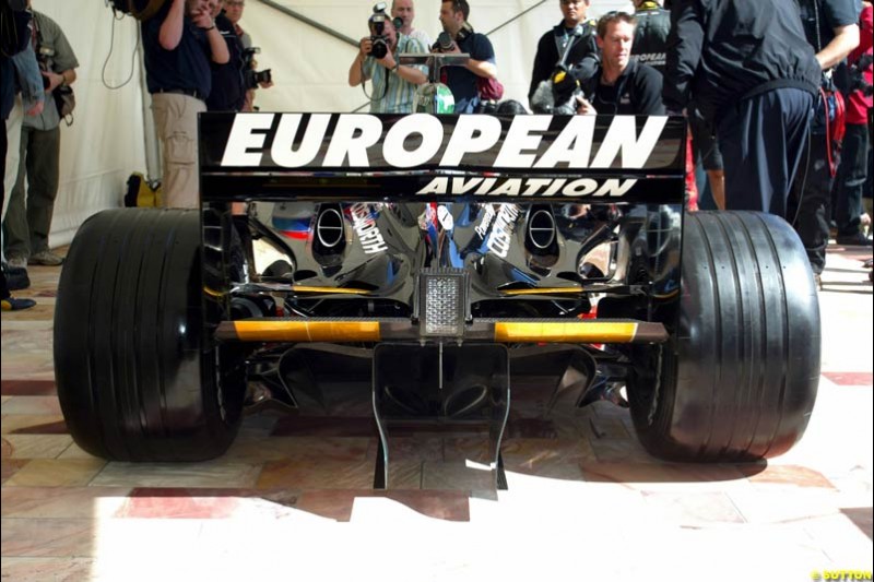 Minardi launch their PS03 car in Federation Square in Melbourne, Australia. March 5th 2003.