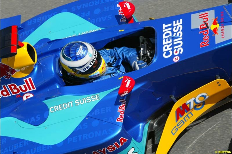 Nick Heidfeld, Sauber, during qualifying for the Australian GP. Melbourne, March 8th 2003.