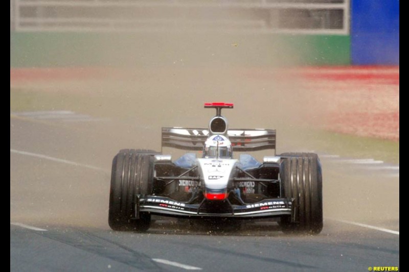 David Coulthard, McLaren, during Saturday qualifying for the Australian GP. Melbourne, March 8th 2003.
