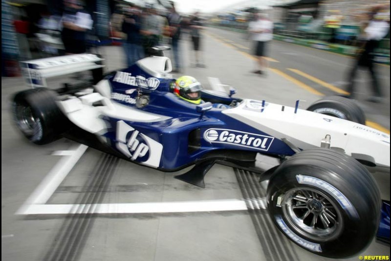 Ralf Schumacher, Williams, during Saturday practice for the Australian GP. Melbourne, March 8th 2003.