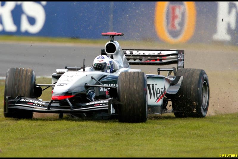 David Coulthard, McLaren, during Saturday's free practice for the Australian GP. Melbourne, March 8th 2003.
