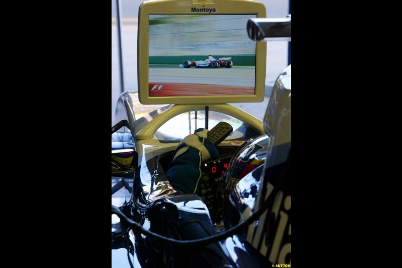 Juan Pablo Montoya, Williams, during Saturday practice. Australian GP, Melbourne. March 8th 2003.