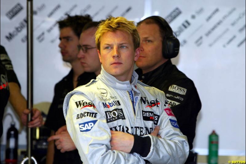 Kimi Raikkonen, McLaren, during Saturday practice. Australian GP, Melbourne. March 8th 2003.
