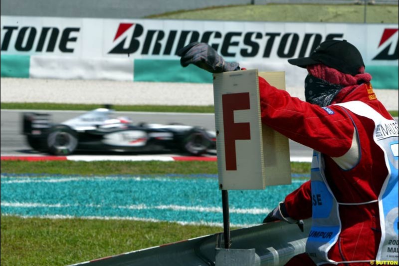 Kimi Raikkonen, McLaren. Friday qualifying for the Malaysian GP. Sepang International Circuit, March 21st 2003.