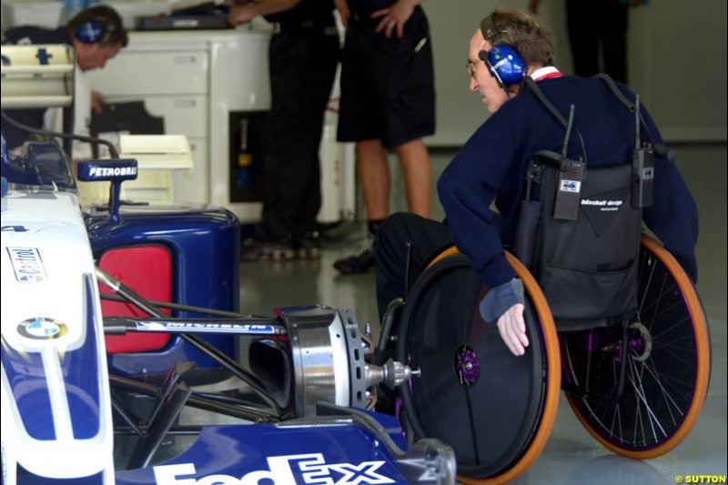 Frank Williams after Saturday qualifying for the Malaysian GP. Sepang, March 22nd 2003.