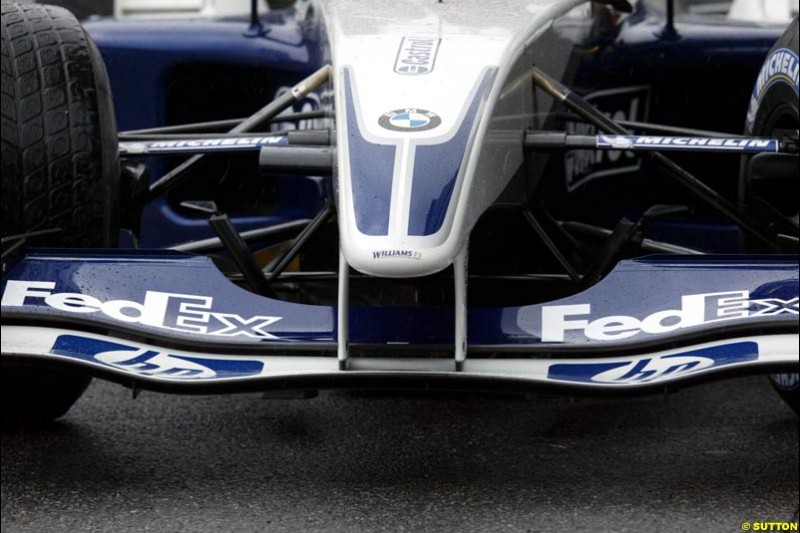 Williams bring new front wing to Interlagos. Brazilian Grand Prix. Sao Paulo, April 4th 2003.