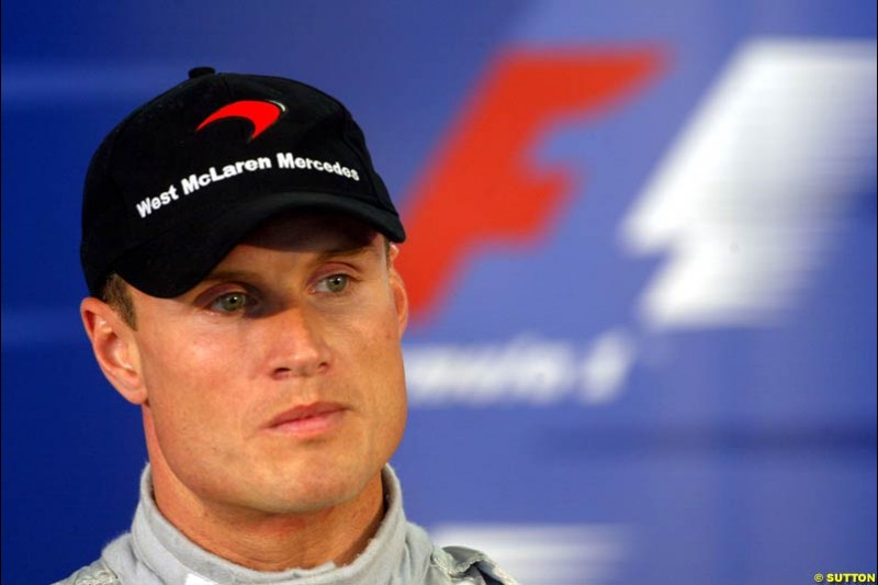 David Coulthard. Saturday qualifying for the Brazilian Grand Prix. Interlagos, Sao Paulo, April 5th 2003.